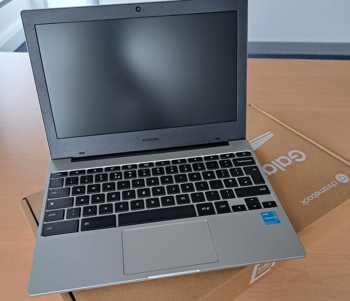 Chromebook on table